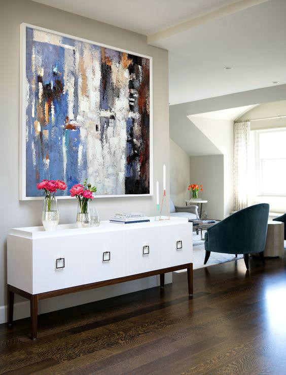 Extra Large 72" Acrylic Painting,Oversized Contemporary Art,Large Canvas Art,Modern Art Abstract Painting,Blue,White,Brown,Red.etc